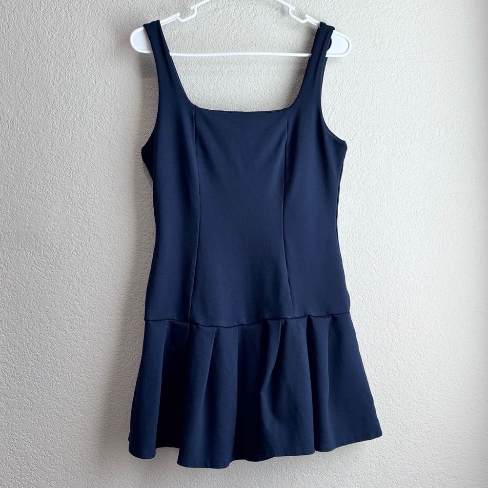 21 Saints Navy Blue Sleeveless Mini Dress with Ruffle Hem XL